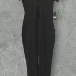 Love University Women Gray CATSUIT ROMPER JUMPSUIT Medium Cap Sleeve Zip Up New Photo 0