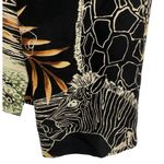 SILKLAND Pure Silk Safari Animal Print Lightweight Jacket Blazer Size 8 Career Black Photo 12