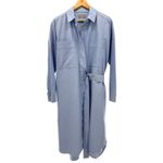 Everlane  Organic Cotton Oxford Belted‎ Long Sleeve Shirt Dress Light Blue Large Photo 1