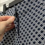 Adrienne Vittadini  Navy and White Trellis Geometric Pattern Trousers - Size 8 Photo 2
