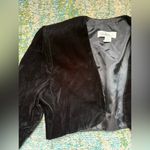 Vintage 90s Patra black velvet cropped evening bolero shrug, size 12 Photo 2
