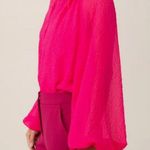 Trina Turk ππ Strong Gauze Button-Up Top ~ Radio City Rose Medium NWOT Photo 5