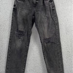 EXPRESS Low Rise Boyfriend Jeans Women 4 Distressed Black Denim Photo 0