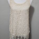 Anthropologie  Ryu Cream Floral Lace Fringe Sleeveless Top Size Small Photo 1