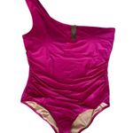 J.Crew NEW Sleek ruched one-shoulder one-piece swimsuit Size 20 Photo 4