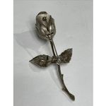 Vintage Signed Giovanni Silver Tone Figural Floral Textured Rose Brooch Photo 2