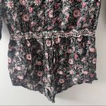 Forever 21  Women's Small Romper Floral Print Button Front Tie Tassel Waist Photo 4