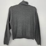 Pink Rose New  Raw Seam Turtleneck Sweater Long Sleeve Knit Pullover Grey Photo 11