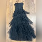 BCBG Maxazria $498 Oly Tiered Ruffle Tulle Corset Black Gown Dress Whimsigoth Photo 1