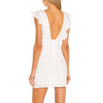 superdown  White Ruffle Mini Dress XS Plunging Bodycon Harlow Revolve $84 NEW Photo 2