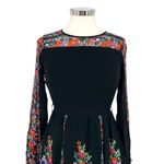 Topshop  Floral Bell Sleeve A-Line Mini Dress Black Multicolor Size 4 Photo 1