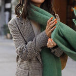 Mango  Oversized Houndstooth Blazer Brown Black Longline Jacket Medium Photo 0