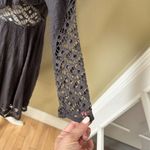 Free People  Vintage Lace Cut Out Knit Dress Size Medium / Large Brown Photo 3