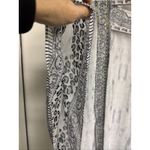 Soft Surroundings  Animal Print Gray Black Kimono OS One Size Chiffon Sheer Bling Photo 4