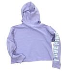 PINK Womens Cropped Purple Sweatshirt Open Shoulder Hoodie Size Small Comfy Long Photo 4