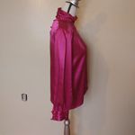 American Vintage Petite Sophisticate Size 4 Vintage 80s Retro Bright Fuschia Magenta Shiny Blouse Photo 7