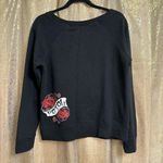 VTG Fatal Black Skull Rose Emo Goth Y2K 2000s Cali Love Pullover Sweater Large Photo 1