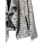 Chico's Size M Heathered Black and White Waterfall Jacket Textured Knit Academia Photo 11