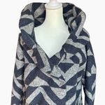 Mossimo Supply Co. Two Tone Geometric Wrap Pea Coat With Oversized Collar Sz M Blue Size M Photo 3