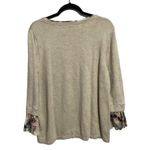 Chico's Chico’s Tan Knit Pullover Sweater Top With Floral Accents Photo 0
