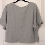 Aiko Cuff Sleeve Cropped Boyfriend Sweatshirt Small Gray Photo 1