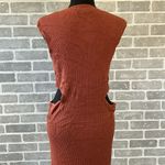 ASOS  • Rust • Knit Midi • Leg Slit • Cut Out Ring Dress • Womens Size 14 Photo 3