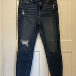 Kancan Women’s Size 13 / 30 Dark Wash Distressed Estilo Jeans High Rise Tapered Blue Photo 0