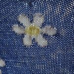 Wooden Ships ANTHRO BLUE KNIT WITH DAISY FLORAL PRINT V NECK SWEATER S/M Photo 7