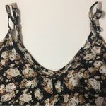 PacSun Black Floral V-Neck Semi-Cropped Top EUC Size S Photo 9