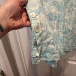 Sigrid Olsen  100% Linen Blouse Size 1X 3/4 Sleeves Collared Popover Floral‎ Photo 2