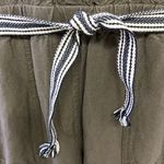 Loft  Army Green 1/2 Button Elastic Waist Jogger Jumpsuit w/Tassel Stripe Belt- S Photo 7