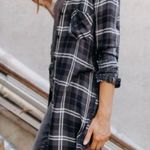 Rails  Flannel Buffalo Plaid Button Down Shirt Dress Size S Rayon Boho Casual Photo 2