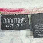 Chico's Chico’s Additions 3/4 Sleeve Top Bright Tropical Print with Pink Cars Size 1/M Photo 4