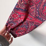 Boemo Red Paisley Tiered Boho Maxi Dress Womens L Long Sleeve Fall Peasant Size L Photo 5