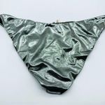 Good American Better Bikini Bottom Reversible Stormy Foil Silver Green 3 US L Photo 4