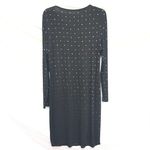 M/L Black Long Sleeve Dress Midi Polka Dot Casual Women’s Size M Photo 1