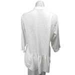 Dorothy Perkins White V-Neck Button Down Peplum Top Tunic Shirt Blouse Size 8 Photo 1