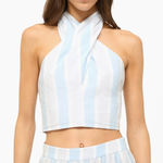 STAUD NWT  Kai Striped Cotton Halter Top Photo 0