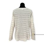 Eileen Fisher | Medium | 100% Organic Linen Open Knit Beige Striped Sweater Photo 5