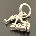 Brighton 2021 Charm Wine Glass Dangle High Heel Numbers Cutout Silver Charm Photo 8