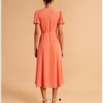 Abercrombie & Fitch New Abercrombie Fitch Angel Coral Flutter Sleeve Wrap Midi Dress Small Party Photo 2