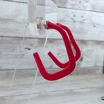 Vintage Earrings for Pierced Ears Unusual Shape Red Photo 2