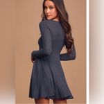 Lulus Women’s Fit and Fair Ribbed Knit Long Sleeve Denim blue size Small NWT Photo 5