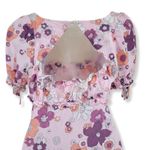 For Love & Lemons Magnolia Mini Dress Pink Floral Cottagecore Milkmaid Ruffle S Photo 5