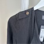 Michael Stars  Women’s Black Linen Zip Front Trench Coat XS Photo 5