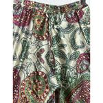 HalfHeart Satin Pants Women Sz M Paisley Kimono M Pull On Lounge White Size M Photo 6