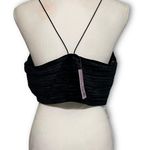 Wild Fable NWT Black Velvet Strappy Pleated Bralette Crop Top Party New Large Photo 4