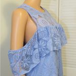 Francescas Miami dress size large Open Cold Shoulder Cecile Oxford Blue Lace Photo 4