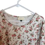 Alredine Floral Print Crew Neck Dress Size Medium Pink Photo 1
