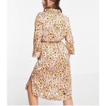 Jacqueline De Yong JDY Fifi printed 3/4 sleeve midi dress size EU34 US size 4‎ Gold Photo 1